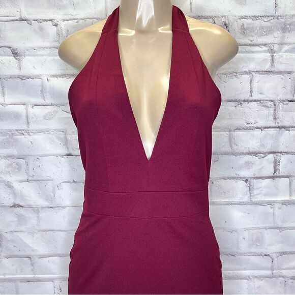 Dress The Population Burgundy Vanessa halter dress .NWOT size M - Picture 4 of 10